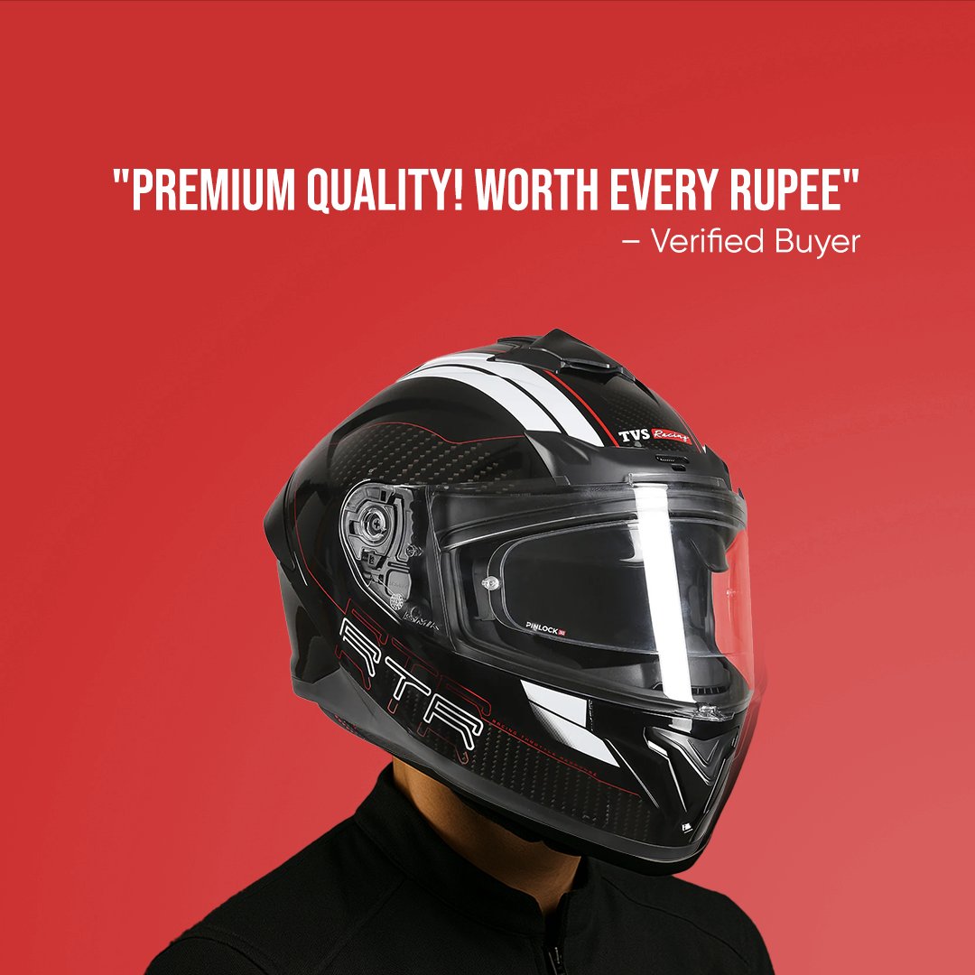 TVS Racing Hurricane Helmet Full-Face, Aerodynamic Design